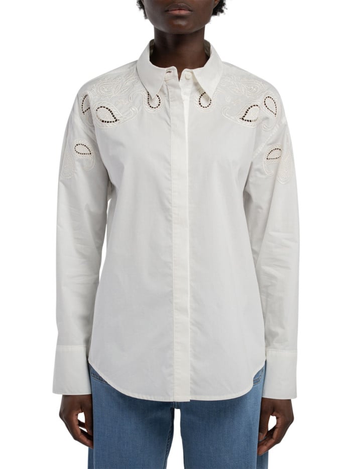 Chemisier en coton blanc...