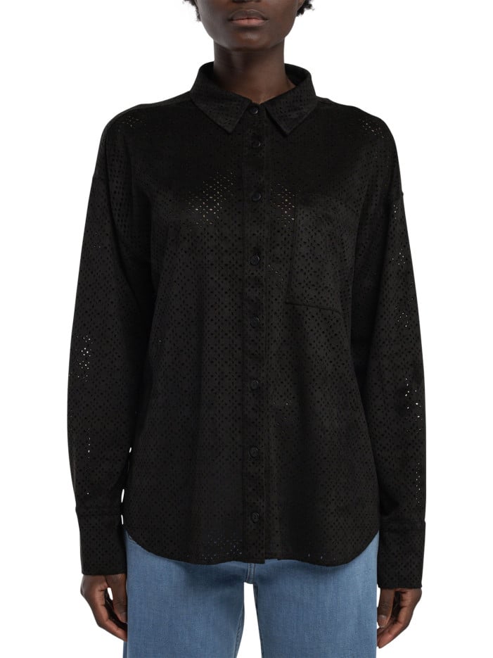 Chemisier noir uni aspect...