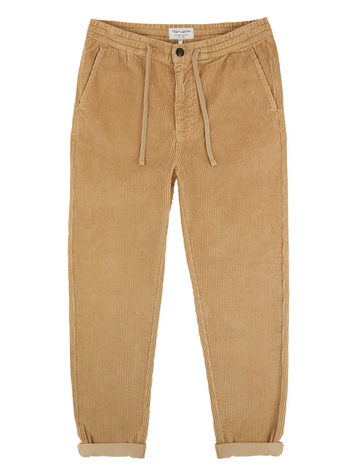 Pantalon en coton beige en...