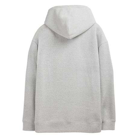 Sweat à capuche gris clair chiné en tissu éponge à coupe droite - Image 2