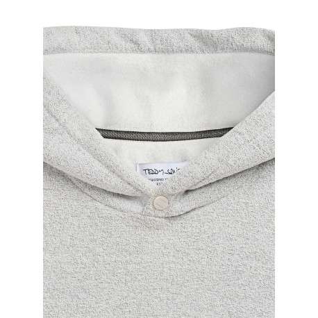 Sweat à capuche gris clair chiné en tissu éponge à coupe droite - Image 3