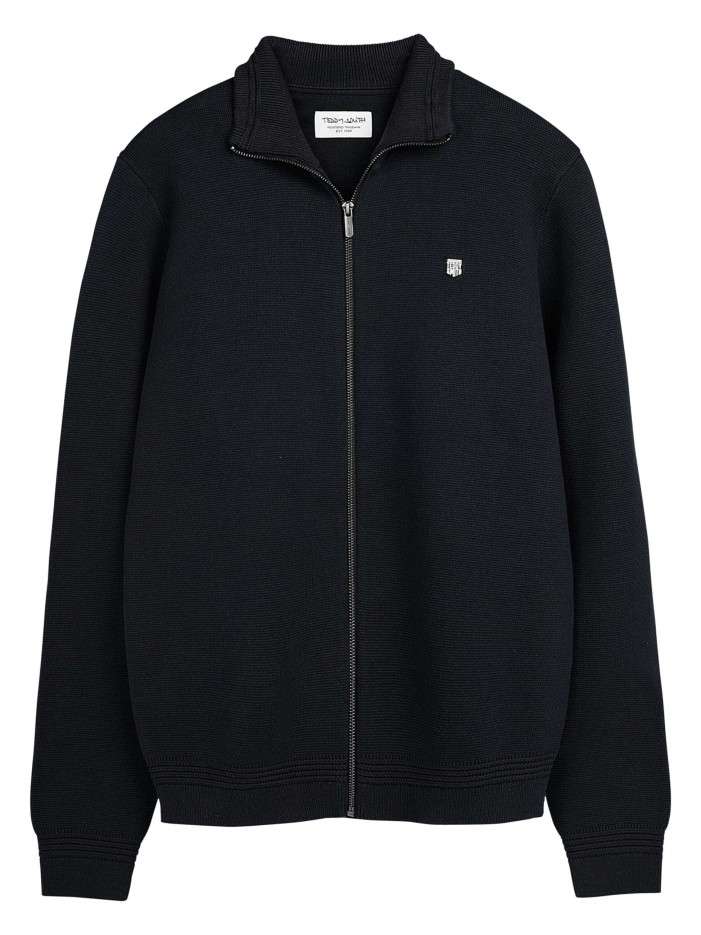 Gilet zippé en coton bleu...