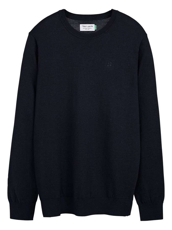 Pull bleu marine uni en...