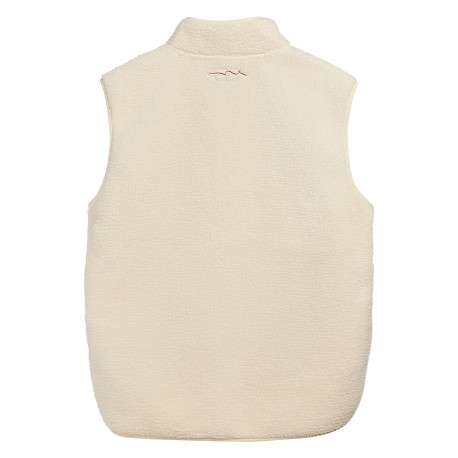 Veste sans manches écrue unie zippée en sherpa avec un col montant - Image 2