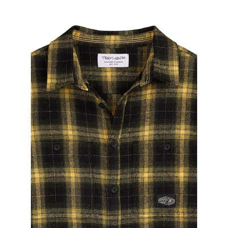 Chemise en coton jaune à carreaux avec une coupe regular fit - Image 3