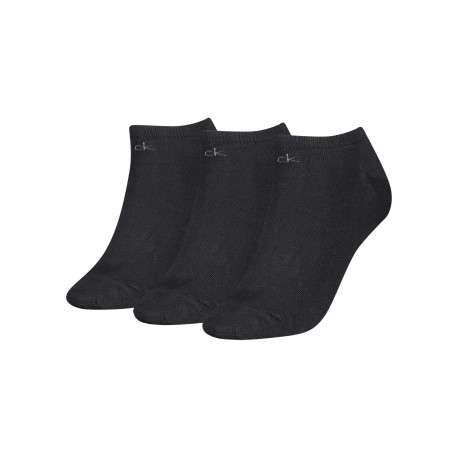 Lot de 3 paires de chaussettes basses noires unies avec logos imprimés