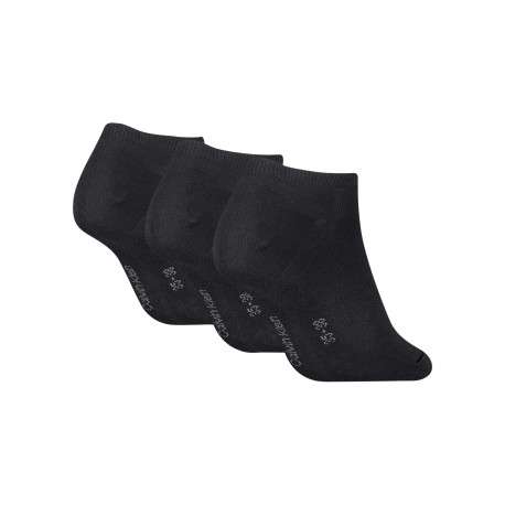 Lot de 3 paires de chaussettes basses noires unies avec logos imprimés - Image 2