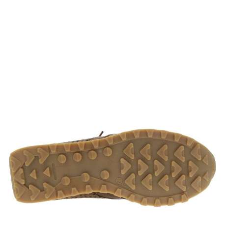 Baskets running en cuir brunes avec semelle à talon plat et lacets élastiqués - Image 5