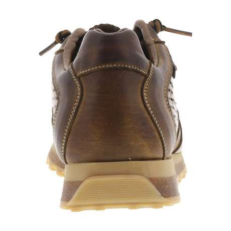 Baskets running en cuir brunes avec semelle à talon plat et lacets élastiqués - Image 6