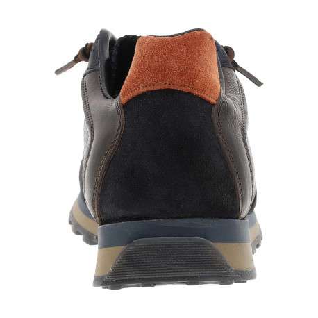 Baskets running en cuir marine avec semelle à talon plat et lacets élastiqués - Image 6