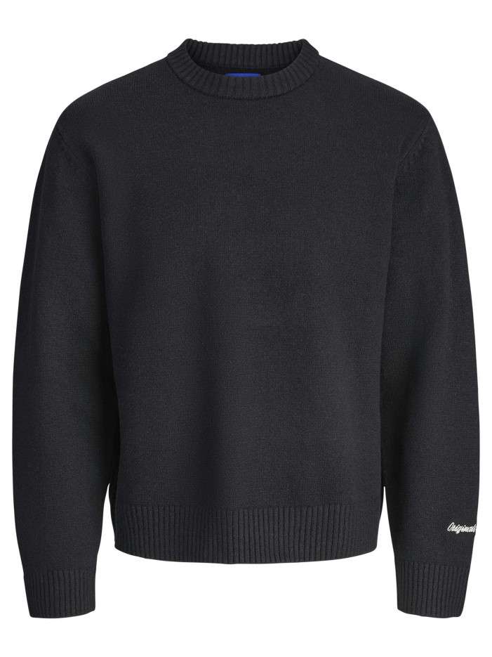 Pull noir uni en maille...