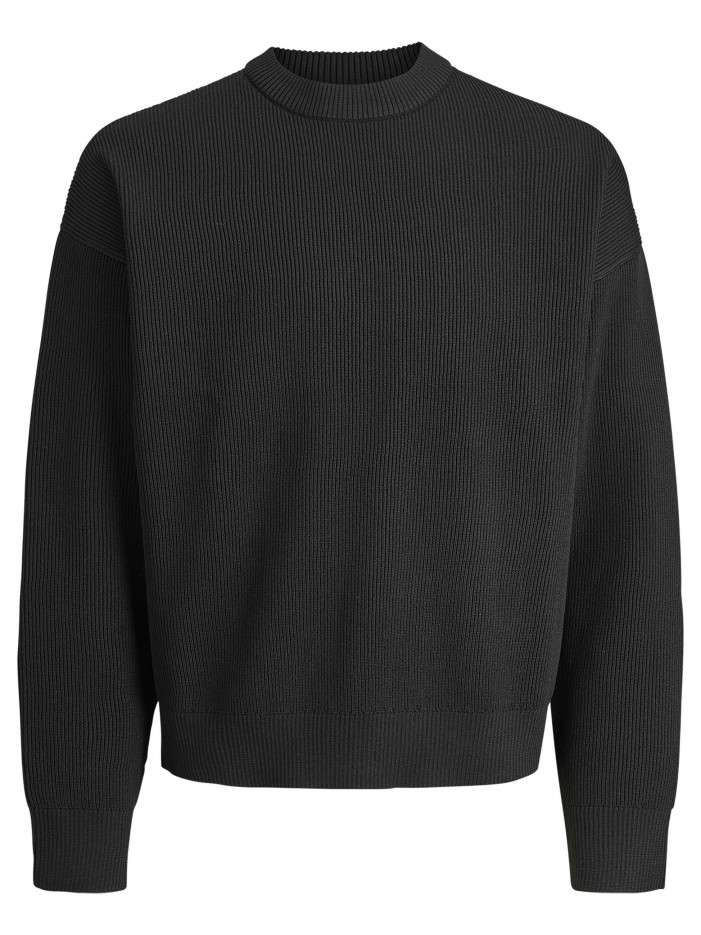 Pull noir uni en maille...