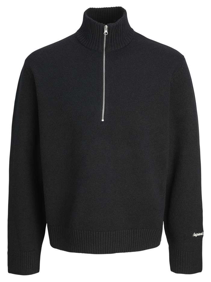 Pull noir uni en maille...