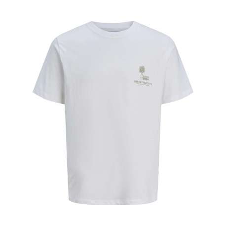 T-shirt en coton blanc avec imprimé floral et une coupe droite
