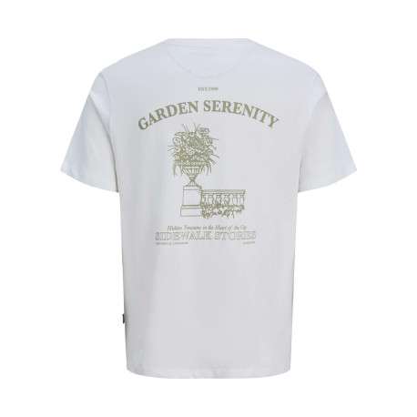 T-shirt en coton blanc avec imprimé floral et une coupe droite - Image 2