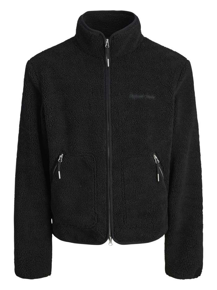 Blouson noir uni en sherpa...
