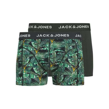 Lot de 2 boxers classiques noirs et verts avec un imprimé floral