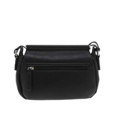 Sac à bandoulière noir uni effet grainé avec bandoulière ajustable - Image 3