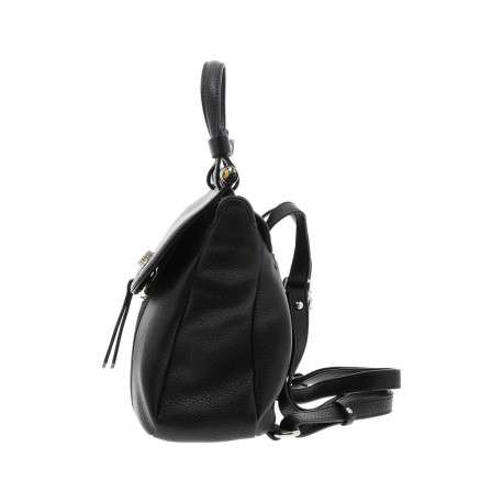Sac à dos noir uni effet grainé avec fines bretelles ajustables - Image 2