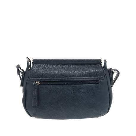 Sac à bandoulière bleu marine uni effet grainé avec bandoulière ajustable - Image 3