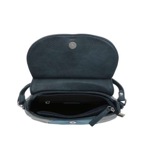 Sac à bandoulière bleu marine uni effet grainé avec bandoulière ajustable - Image 4