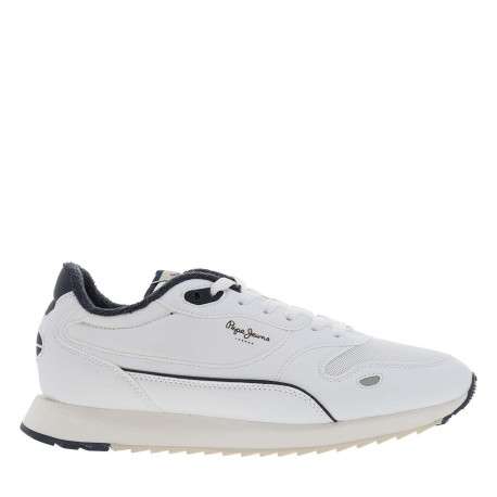 Baskets running blanches avec semelle bicolore à talon plat et lacets - Image 2