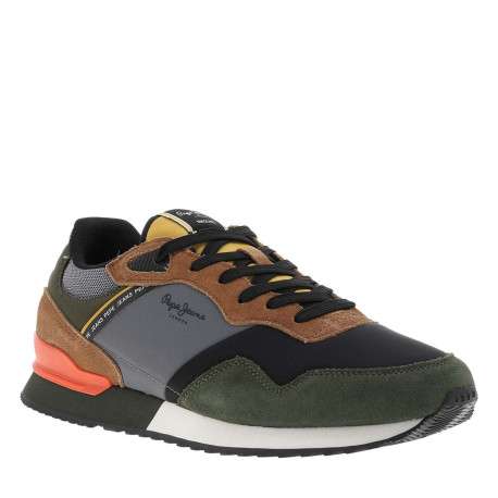 Baskets running en cuir multicolores avec semelle à talon plat et lacets - Image 3
