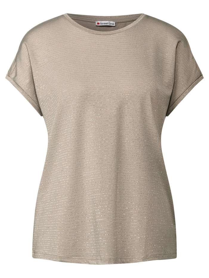 T-shirt beige uni avec une...