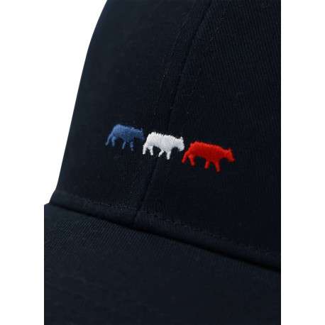 Casquette en coton biologique marine unie avec logo iconique à l'avant - Image 2