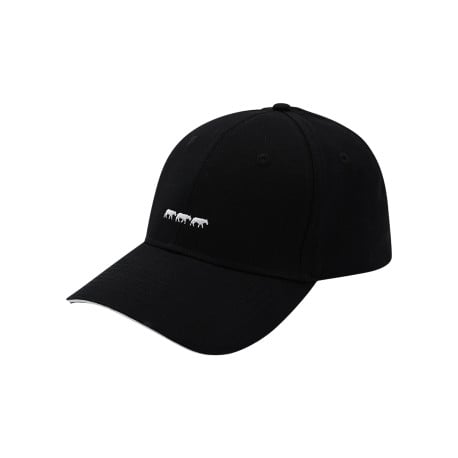Casquette en coton biologique noire unie avec logo iconique à l'avant
