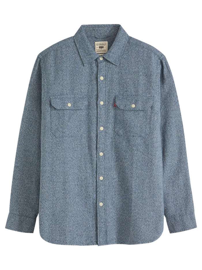 Chemise en coton bleu gris...