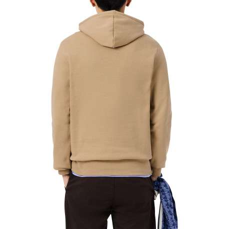 Sweat en coton mélangé beige avec un col à capuche et cordons de serrage - Image 2