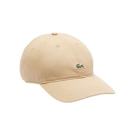 Casquette en coton beige avec logo de la marque et fermeture strapback