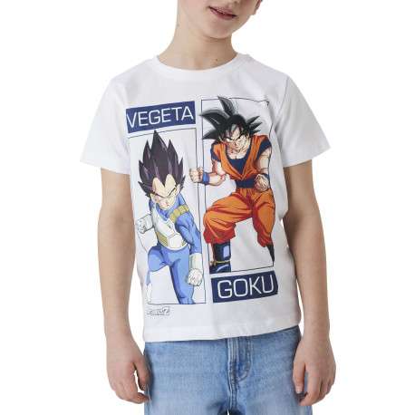 T-shirt en coton biologique blanc imprimé avec une coupe droite et un col rond - Image 2