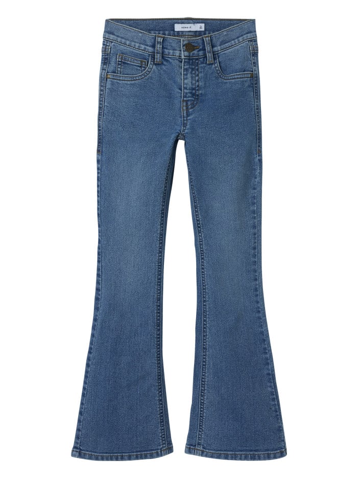 Jean en coton mélangé bleu...