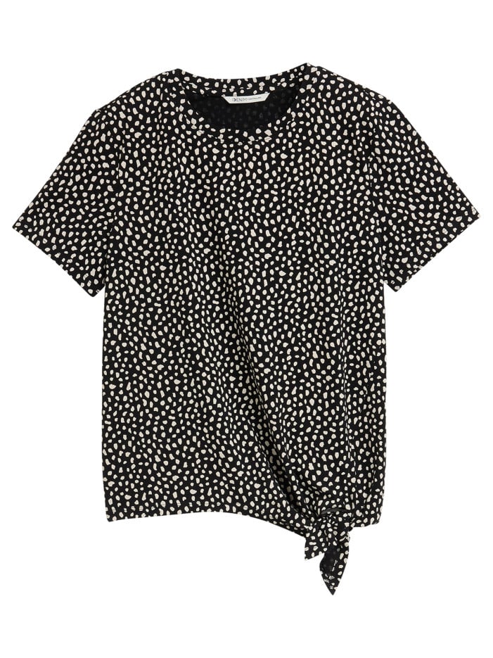 T-shirt en coton noir orné...