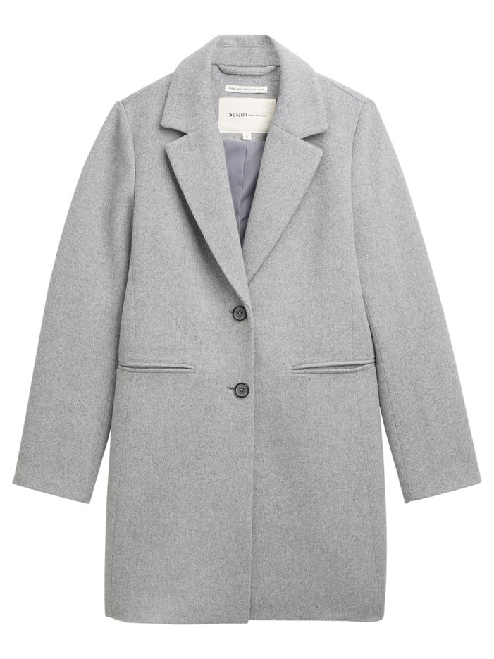 Manteau gris un avec un col...