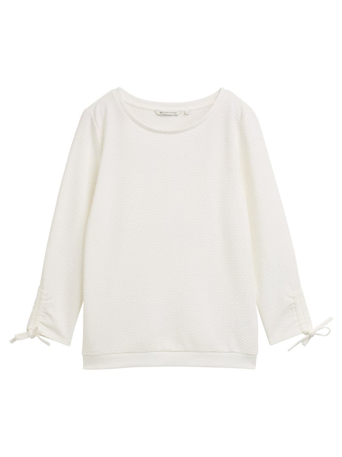 T-shirt écru uni en maille...