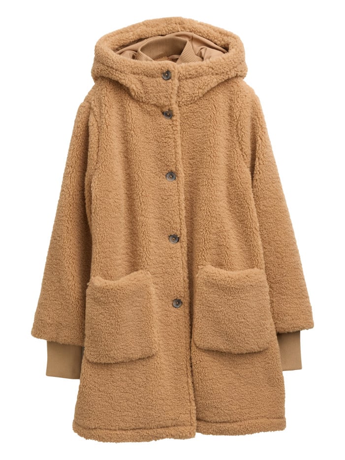 Manteau camel uni en maille...
