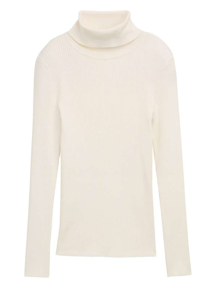 Pull écru uni avec un col...
