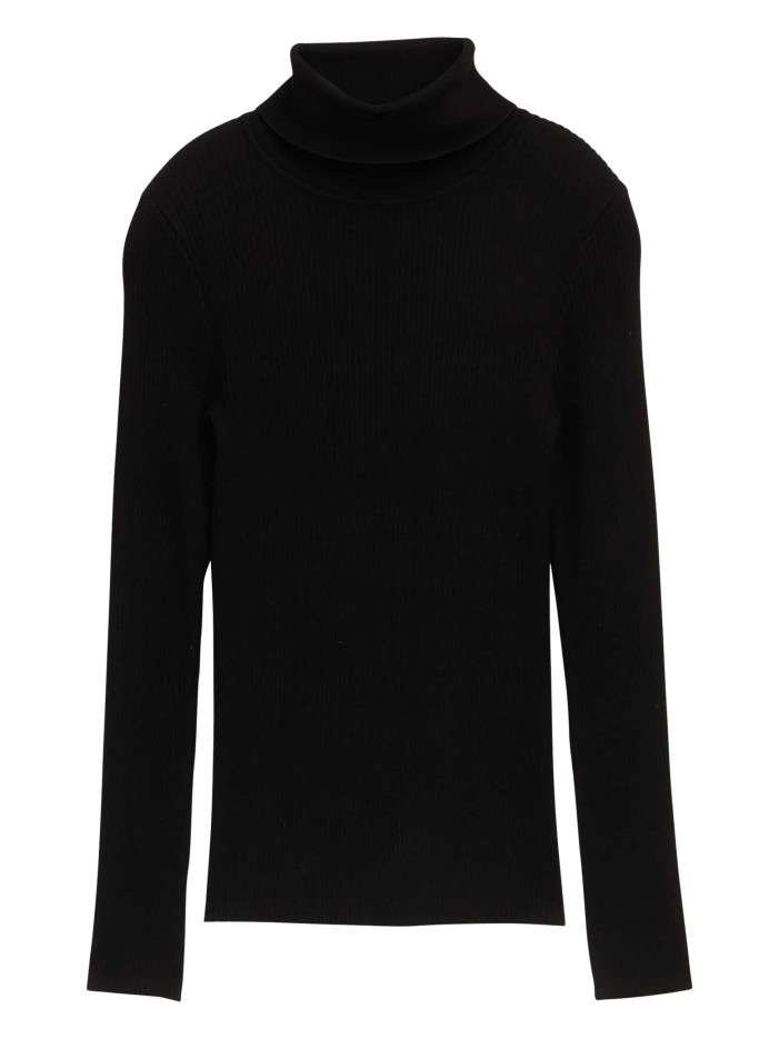 Pull noir uni avec un col...