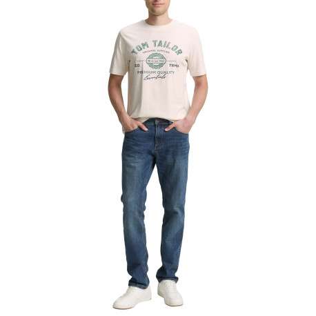 T-shirt en coton blanc avec un imprimé fantaisie et un col rond - Image 5