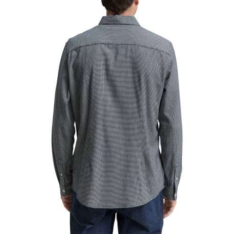 Chemise grise en coton à motif fantaisie pourvue d'une boutonnière - Image 3