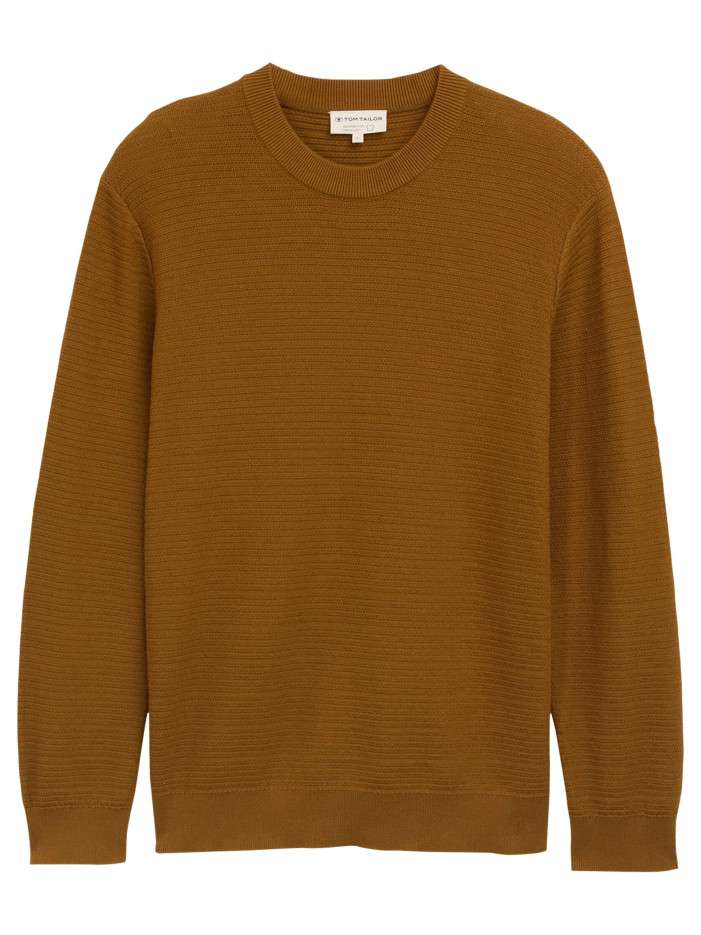 Pull en coton camel uni...