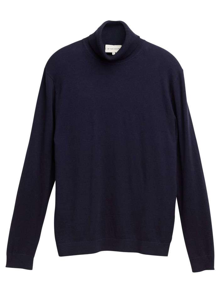 Pull en coton marine uni...