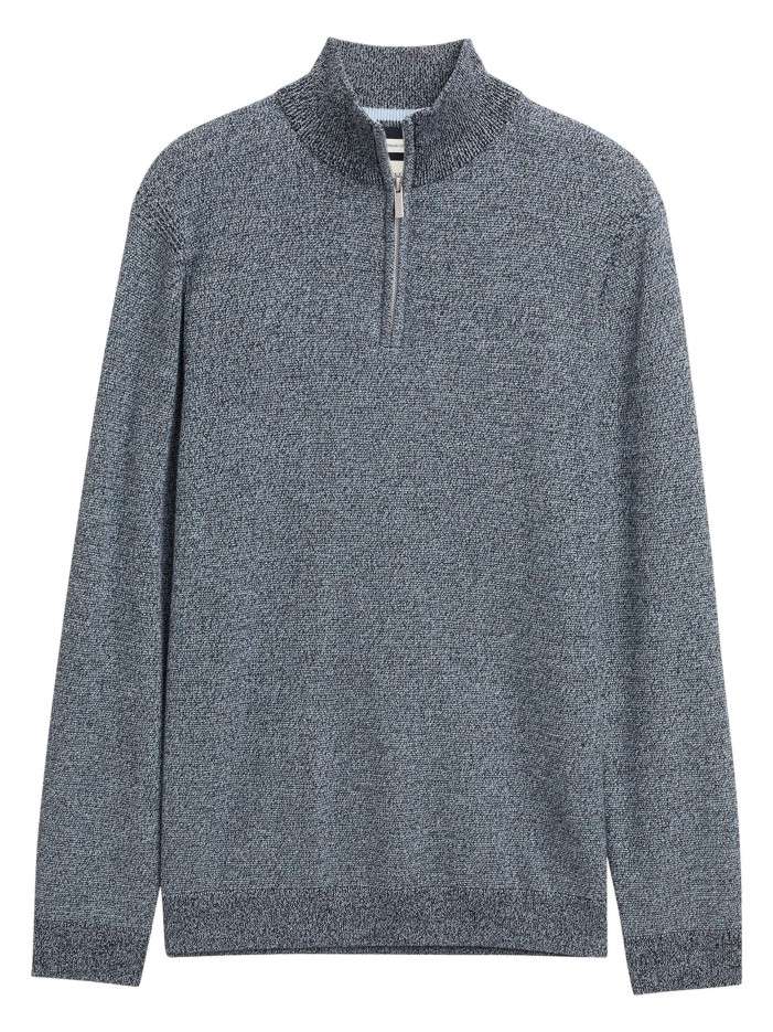 Pull en coton gris uni avec...
