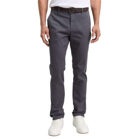 Pantalon Chino Soft en coton gris avec fermeture à glissière - Image 2