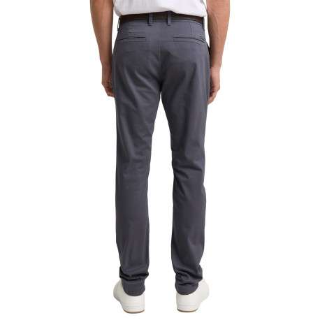 Pantalon Chino Soft en coton gris avec fermeture à glissière - Image 3