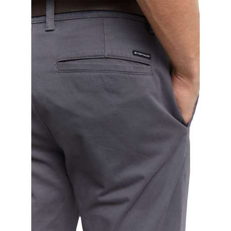 Pantalon Chino Soft en coton gris avec fermeture à glissière - Image 4