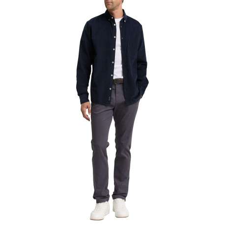 Pantalon Chino Soft en coton gris avec fermeture à glissière - Image 5